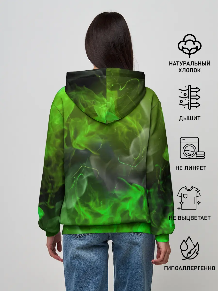 Женское худи / ЗЕЛЁНЫЙ ОГОНЬ