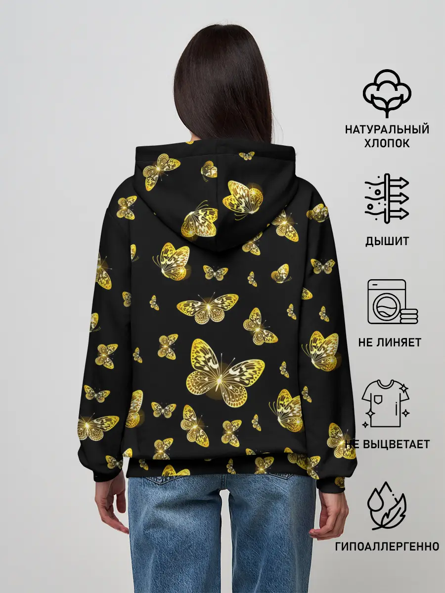 Женское худи / Golden Butterfly pattern
