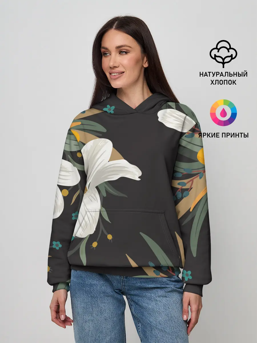 Женское худи / Цветочный арт