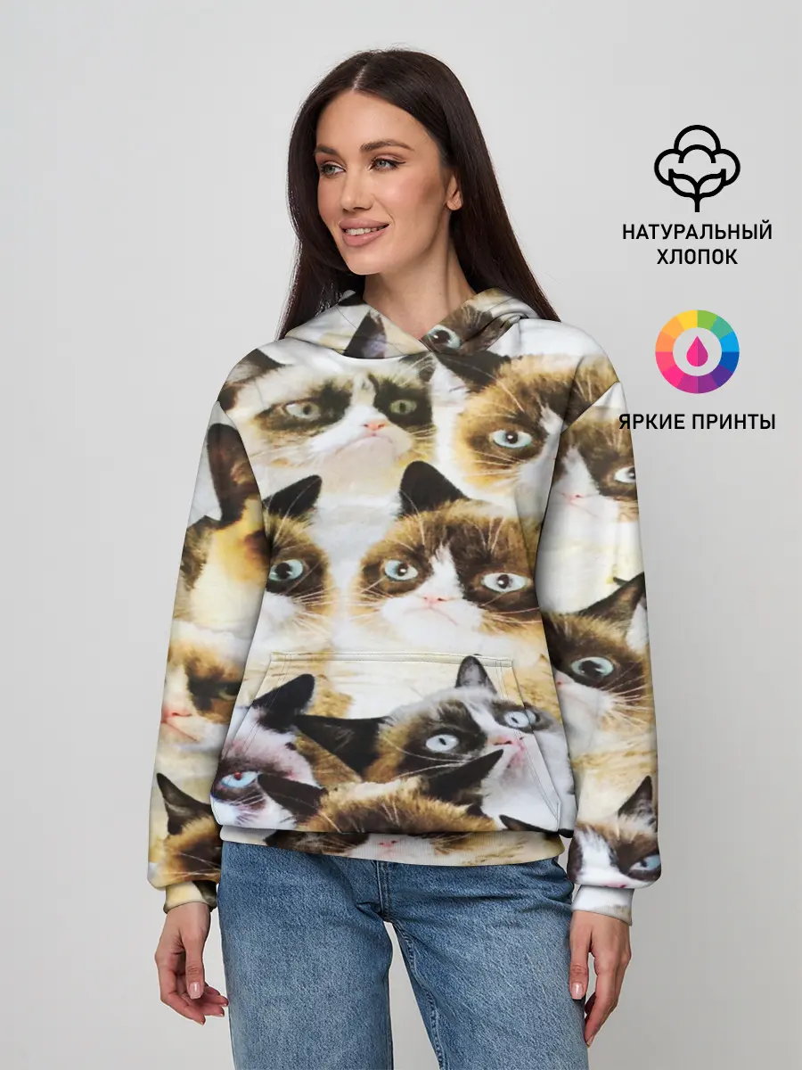 Женское худи / КОТ МЕМ