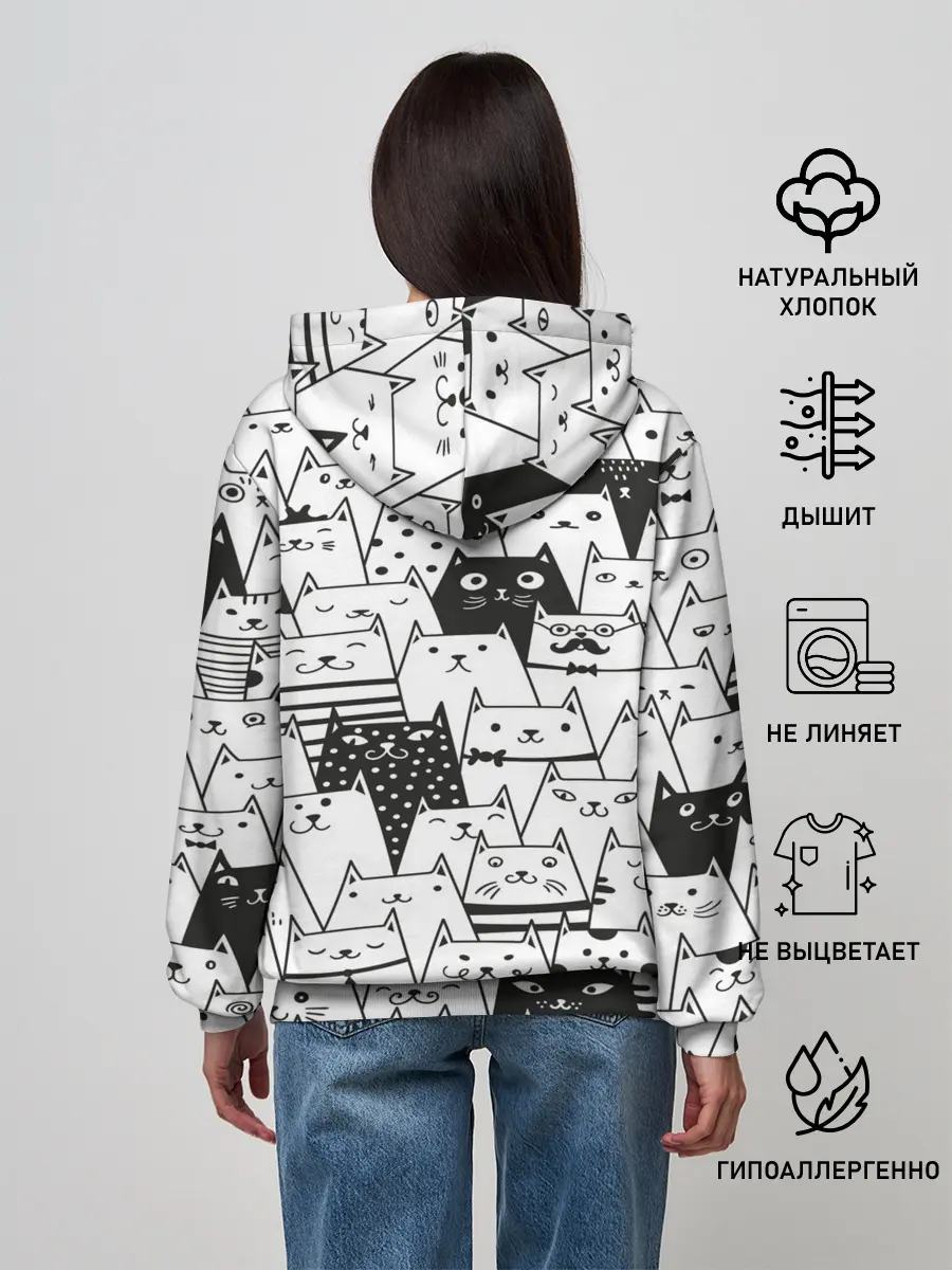 Женское худи / КОТЫ WHITE