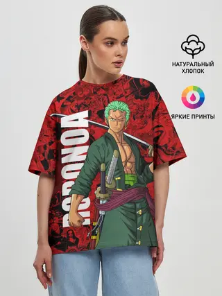 Женская футболка оверсайз / Ророноа Зоро, One Piece