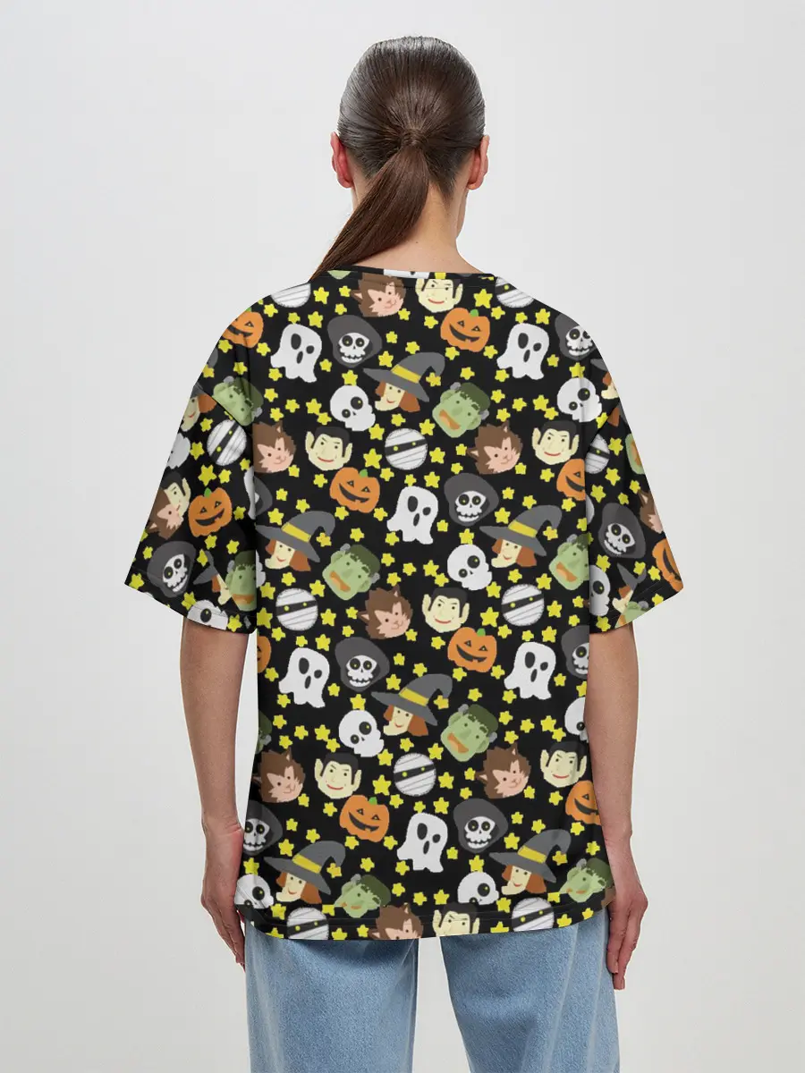 Женская футболка оверсайз / персонажи и хэллоуин