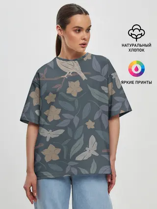 Женская футболка оверсайз / Летняя полночь