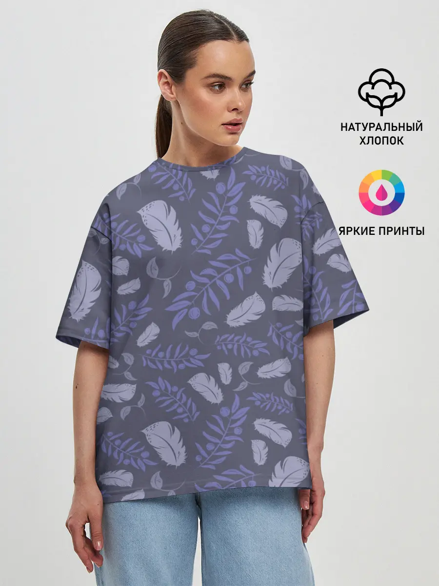 Женская футболка оверсайз / Зимняя абстракция