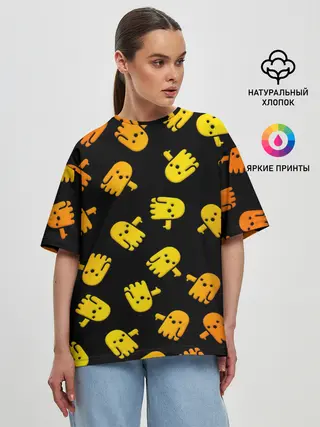 Женская футболка оверсайз / BOO! ПРИЗРАК, ПРИВЕДЕНИЕ ХЕЛЛОУИН ОРАНЖЕВЫЙ