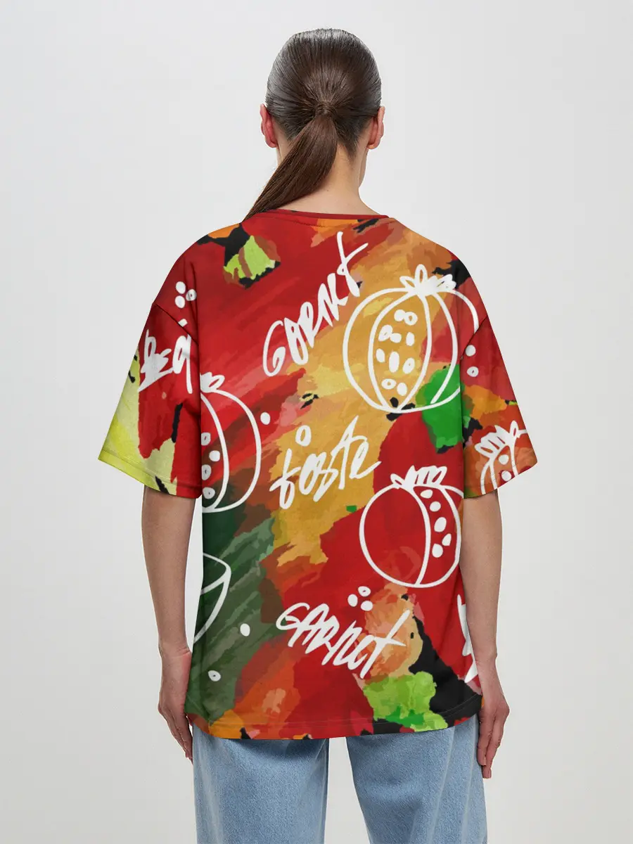 Женская футболка оверсайз / Вкус граната