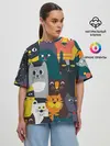 Женская футболка оверсайз / крутые коты