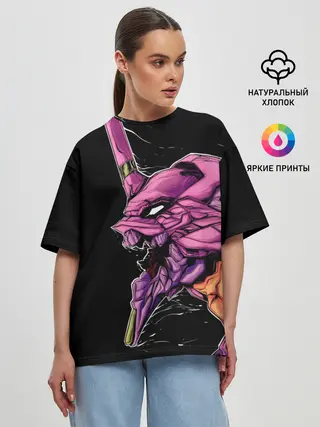 Женская футболка оверсайз / Evangelion. Eva 01