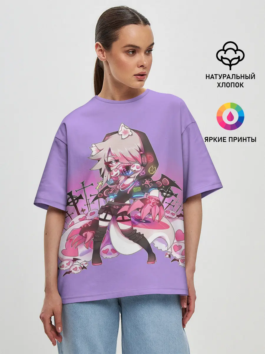 Женская футболка оверсайз / Gacha Club DJ Cry