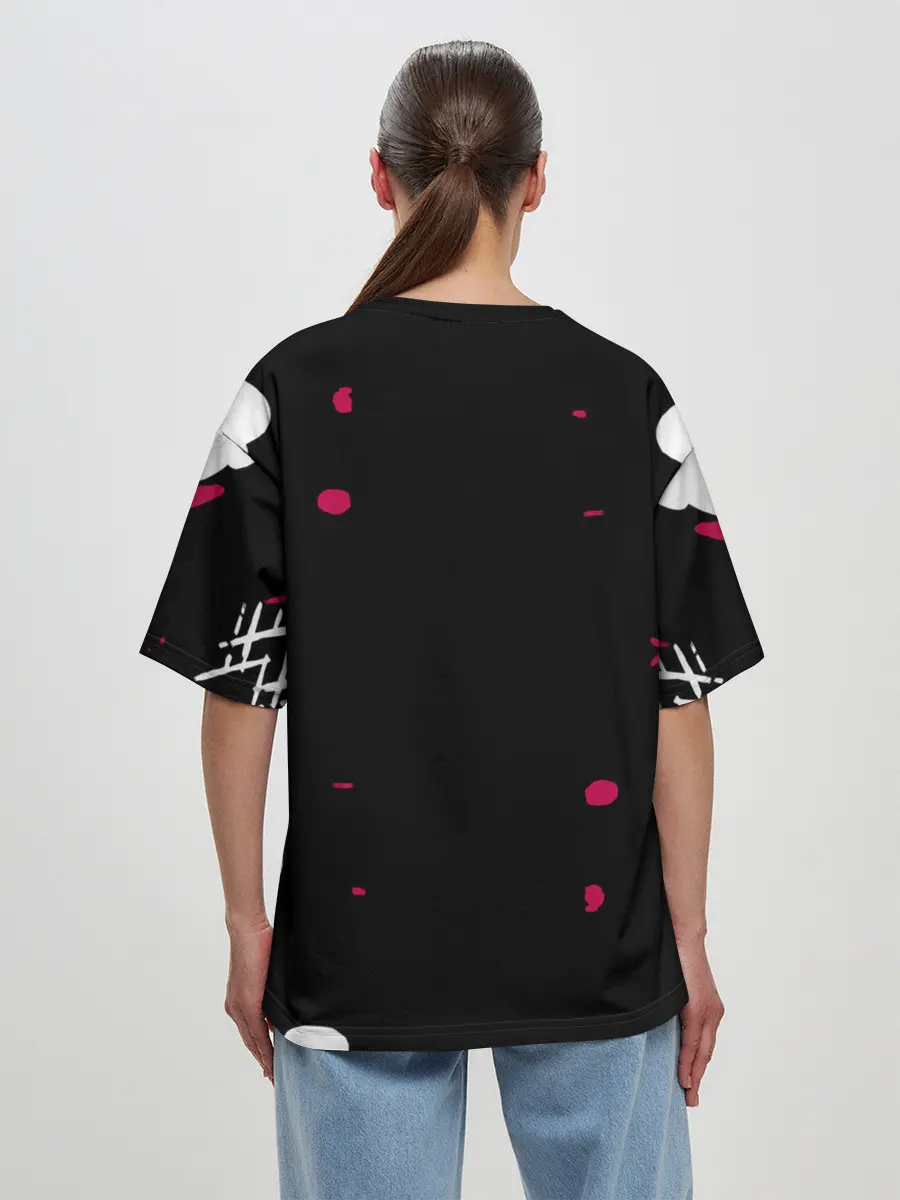 Женская футболка оверсайз / Игра в кальмара x Кот,