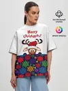 Женская футболка оверсайз / Merry Christmas