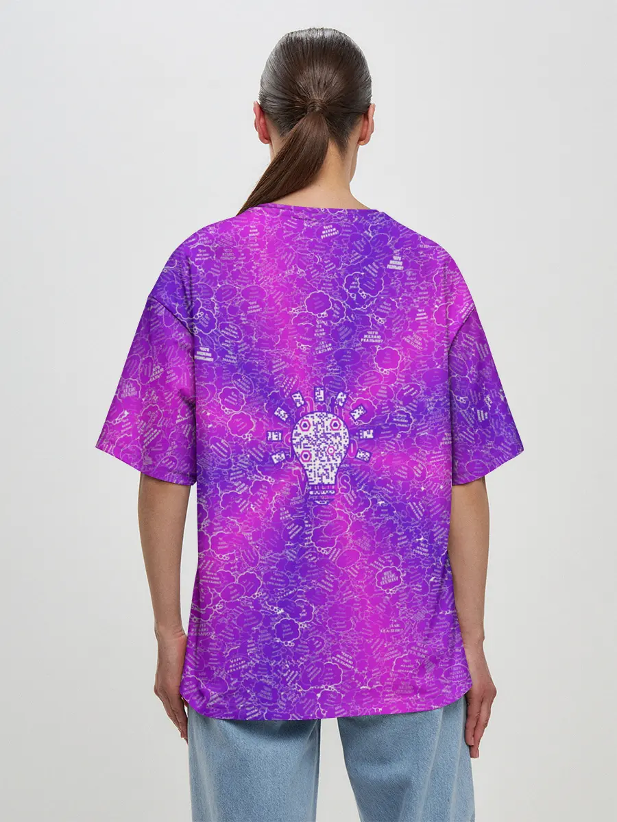 Женская футболка оверсайз / Лампочка на фоне АПВ 12.2.7.7