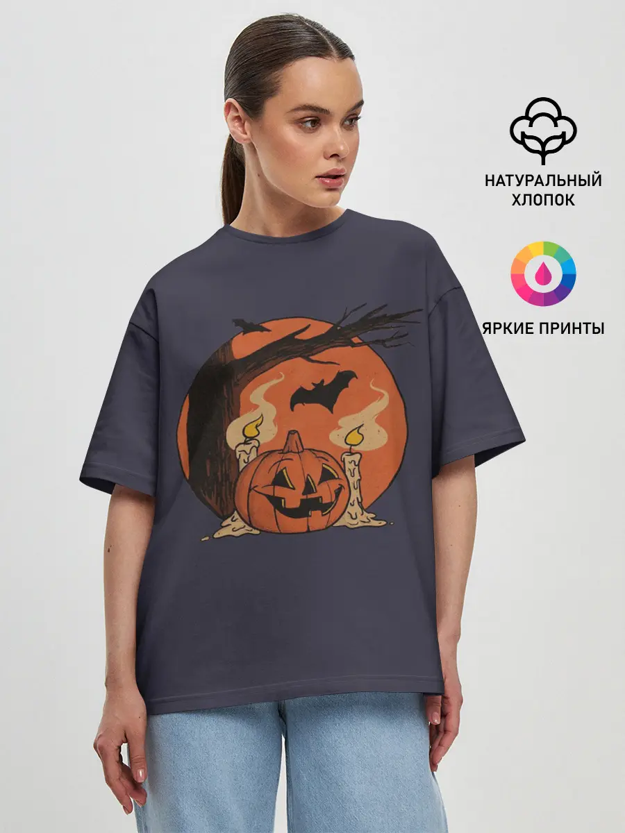 Женская футболка оверсайз / Night of Fear. Mystic Sunset