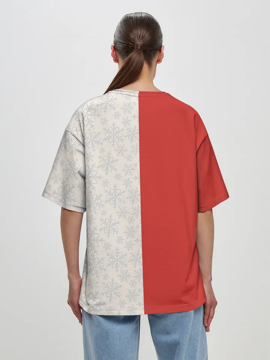 Женская футболка оверсайз / Дед Мороз