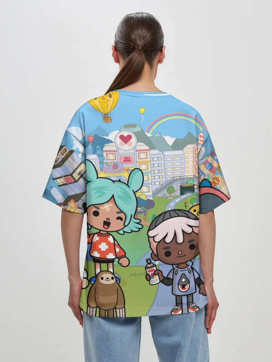 Женская футболка оверсайз / Toca Boca | Мир