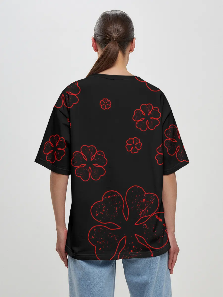 Женская футболка оверсайз / Чёрный клевер: Black clover.