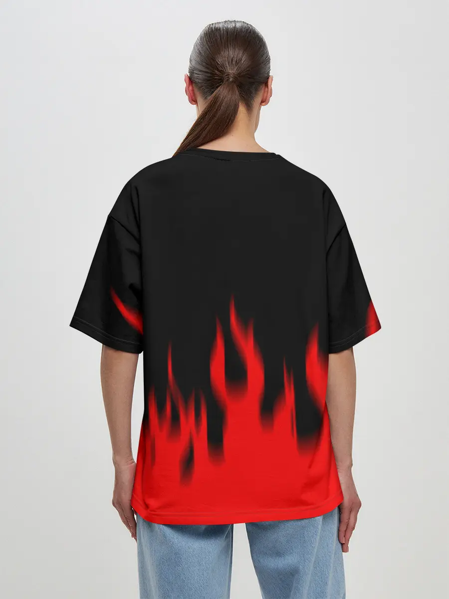 Женская футболка оверсайз / Берсерк огонь.