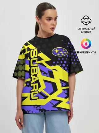 Женская футболка оверсайз / Subaru