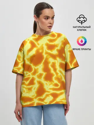 Женская футболка оверсайз / Огненная вспышка