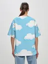 Женская футболка оверсайз / Белые облака