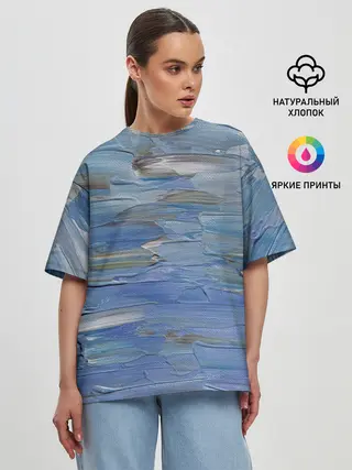Женская футболка оверсайз / Мазки красок