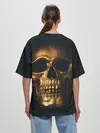 Женская футболка оверсайз / Gold Skull