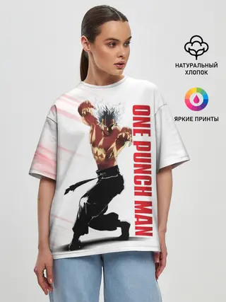 Женская футболка оверсайз / Гароу из One Punch-Man