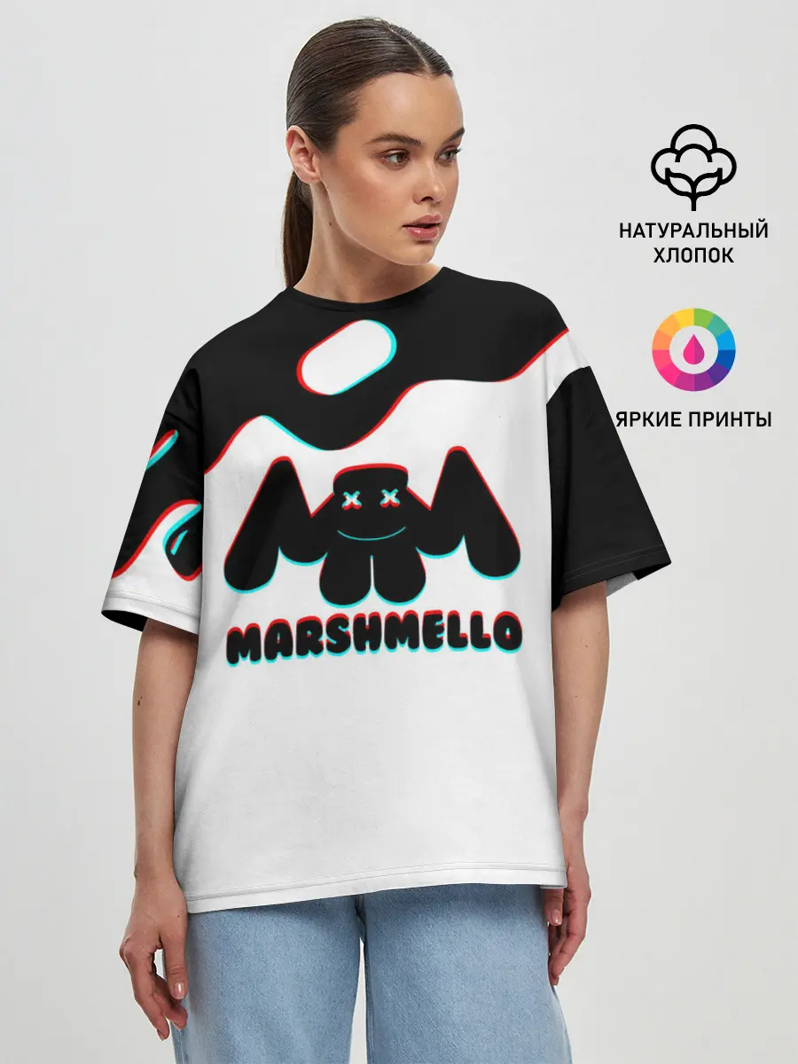 Женская футболка оверсайз / MARSHMELLO MELT: МАРШМЕЛЛО