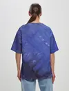 Женская футболка оверсайз / Синие акварельные мазки