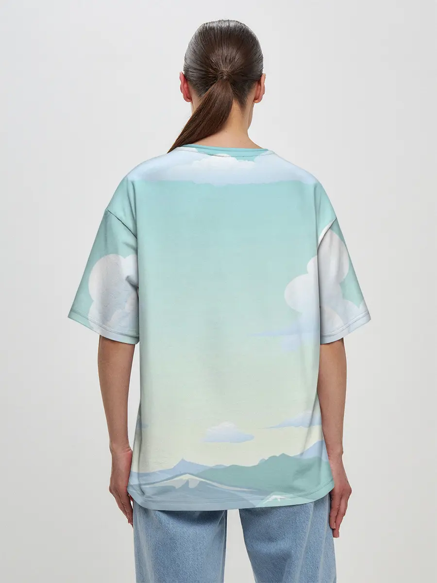 Женская футболка оверсайз / Чистая природа