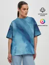 Женская футболка оверсайз / Голубой мрамор