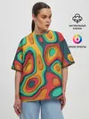 Женская футболка оверсайз / 3D узор Color