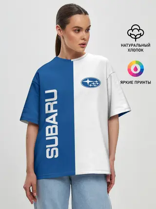 Женская футболка оверсайз / Subaru, sport