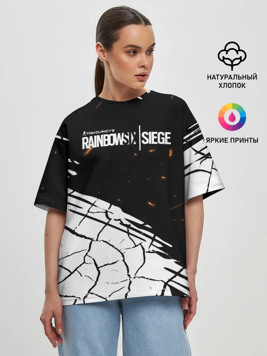 Женская футболка оверсайз / Rainbow Six Siege: Раскаленные пули.