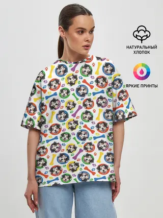 Женская футболка оверсайз / Австралийская Овчарка