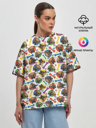Женская футболка оверсайз / Немецкий Боксёр