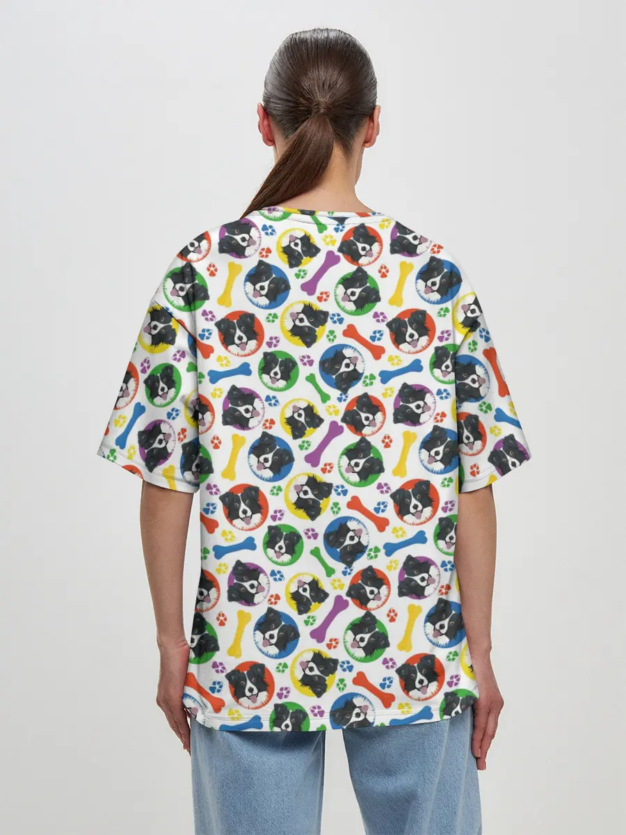 Женская футболка оверсайз / Бордер-Колли