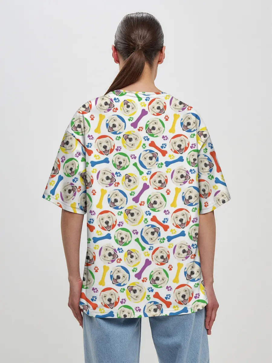 Женская футболка оверсайз / Золотистый Ретривер