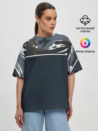 Женская футболка оверсайз / Камуфляж 2.0