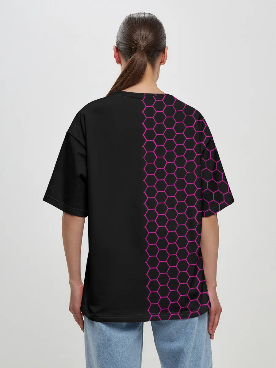 Женская футболка оверсайз / Игра в кальмара: Соты.