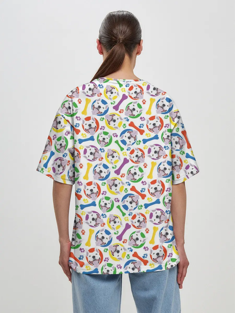 Женская футболка оверсайз / Бультерьер