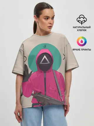 Женская футболка оверсайз / SquidRed