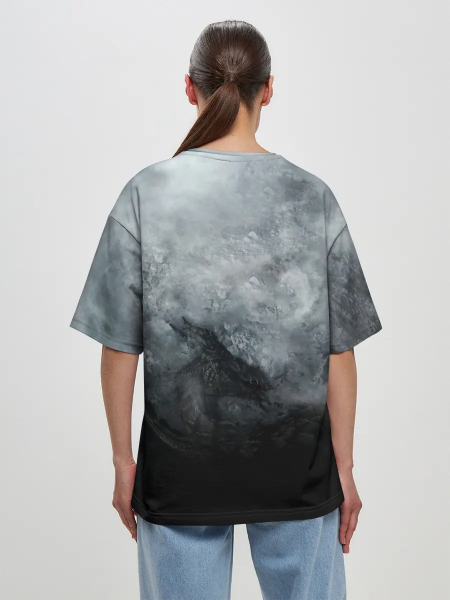 Женская футболка оверсайз / Победа над драконом