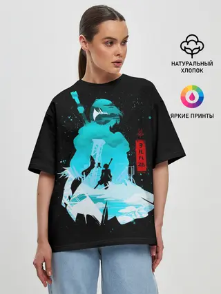 Женская футболка оверсайз / Nier: Automata - 2B