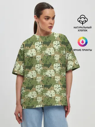 Женская футболка оверсайз / Силуэты Черепов
