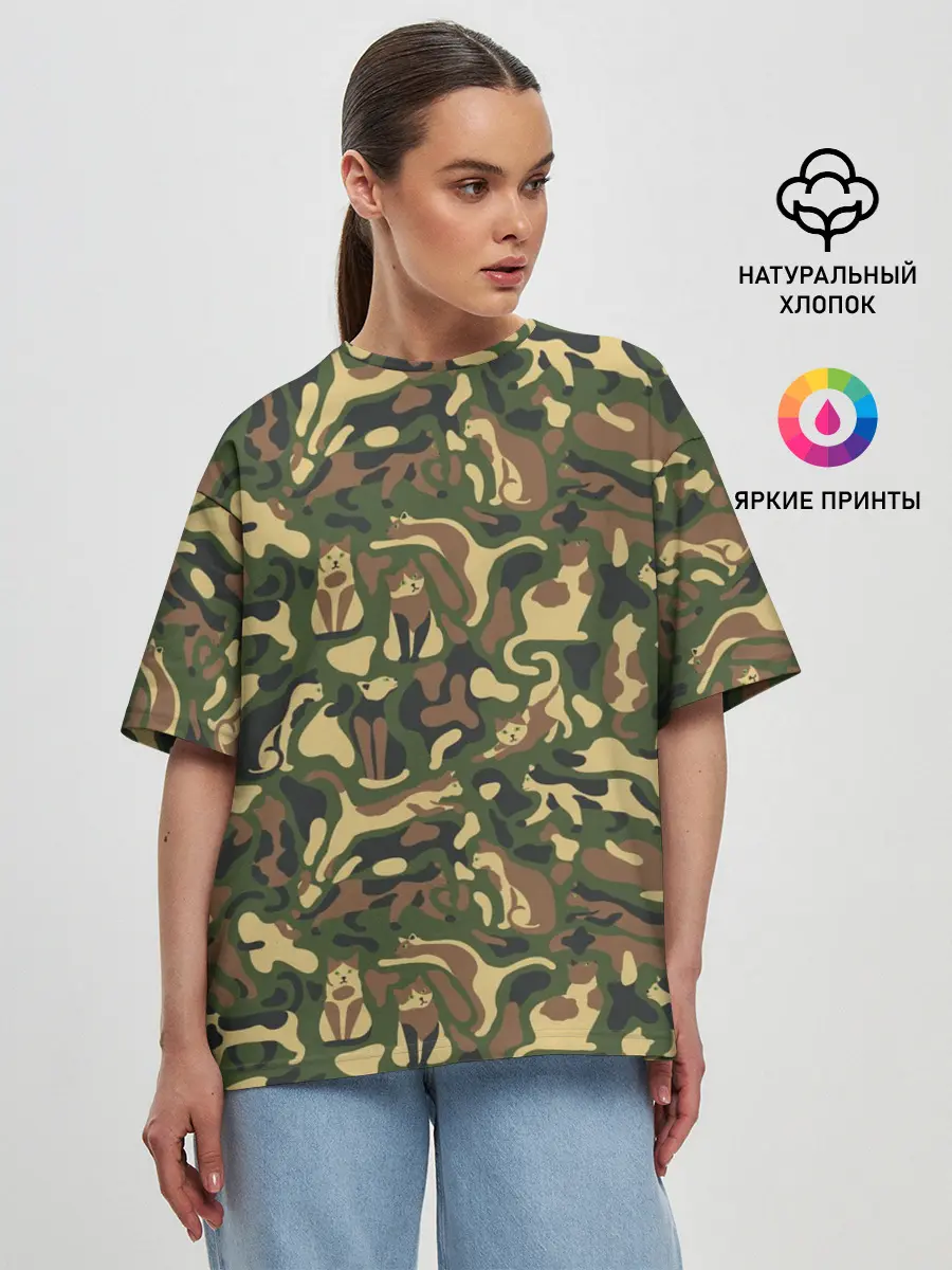 Женская футболка оверсайз / Коты и Кошки