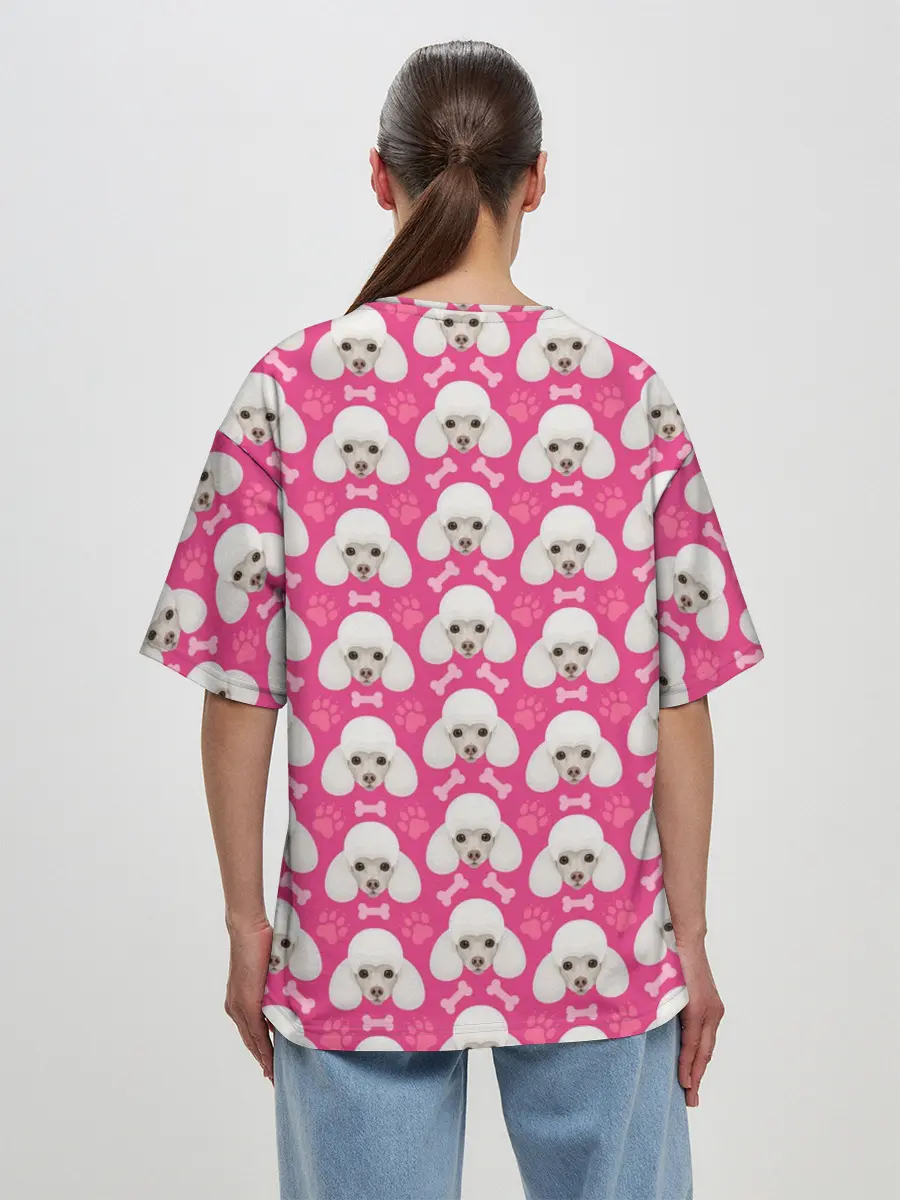 Женская футболка оверсайз / Собака Пудель