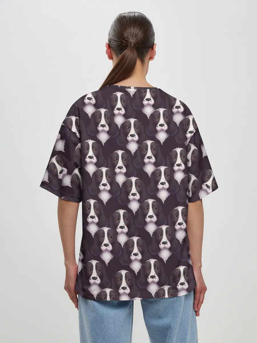 Женская футболка оверсайз / Спаниель