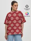 Женская футболка оверсайз / Снежный орнамент